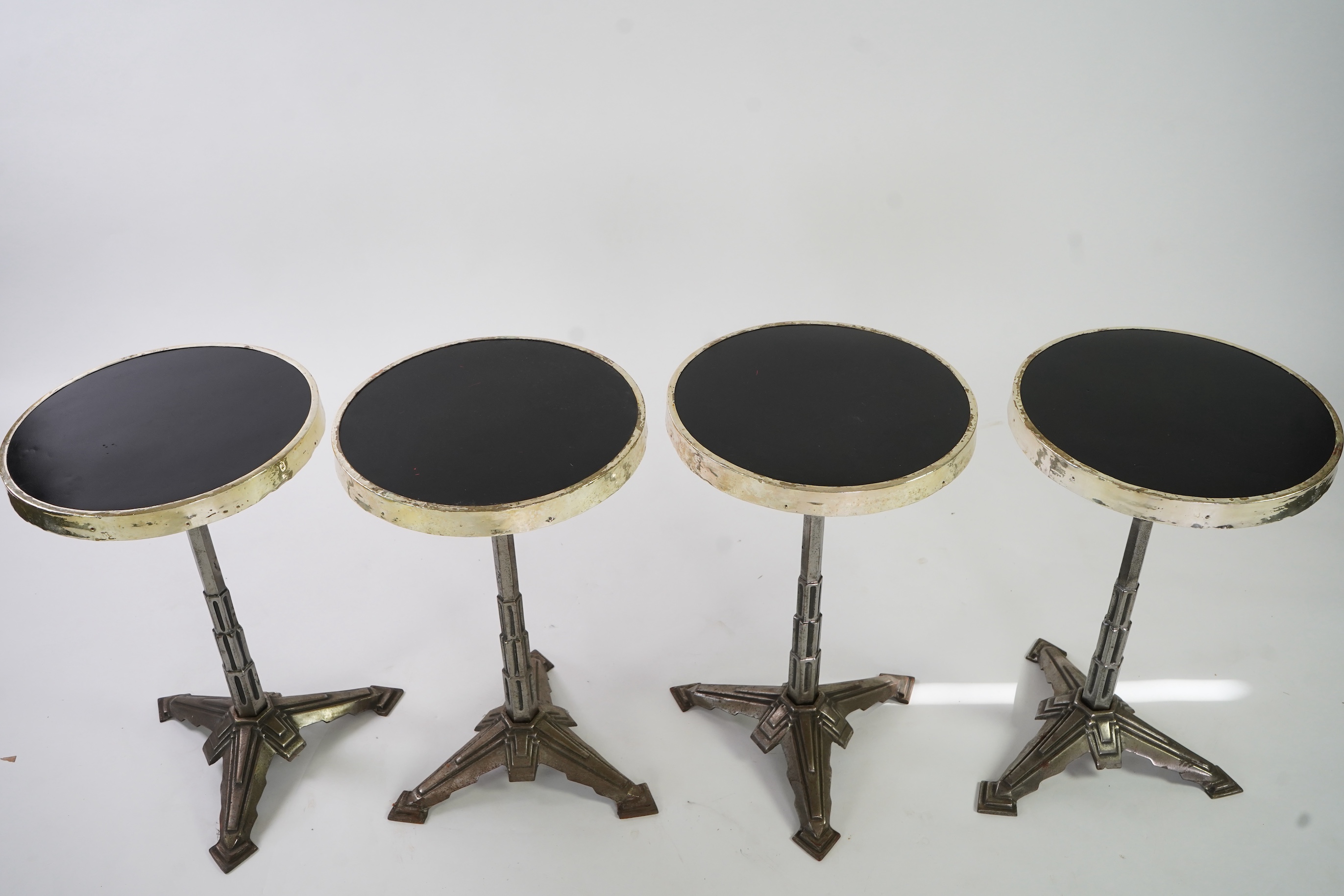 A set of four Art Deco 'Skyscraper' designed occasional or bistro tables